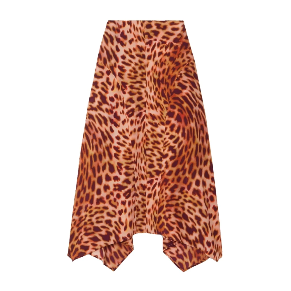 Stella Mccartney Women's Orange Silk Dress With Handkerchief Hem - Midi Skirts - M - Skirts