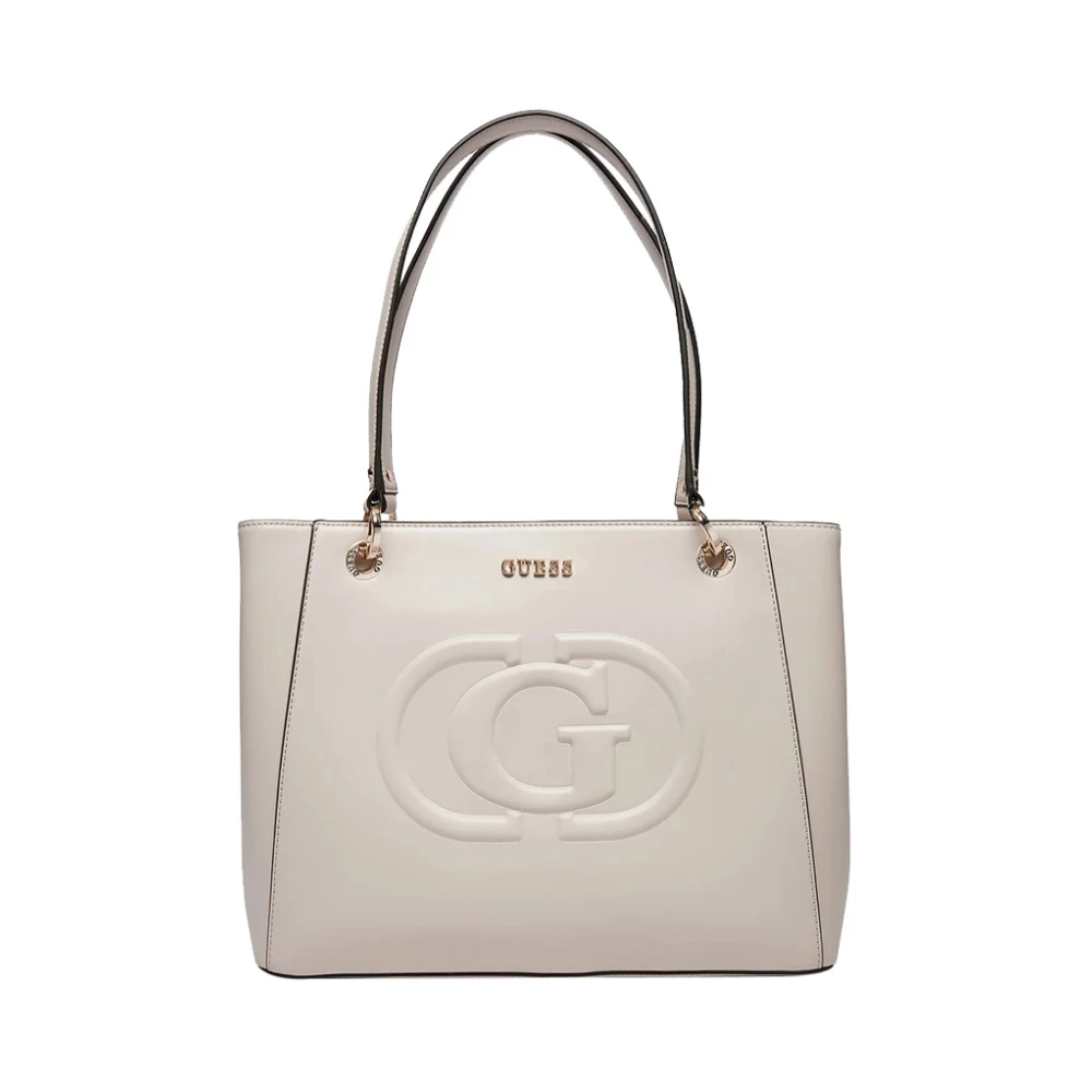 Guess Elegante Cream Shopper Tas Beige Dames