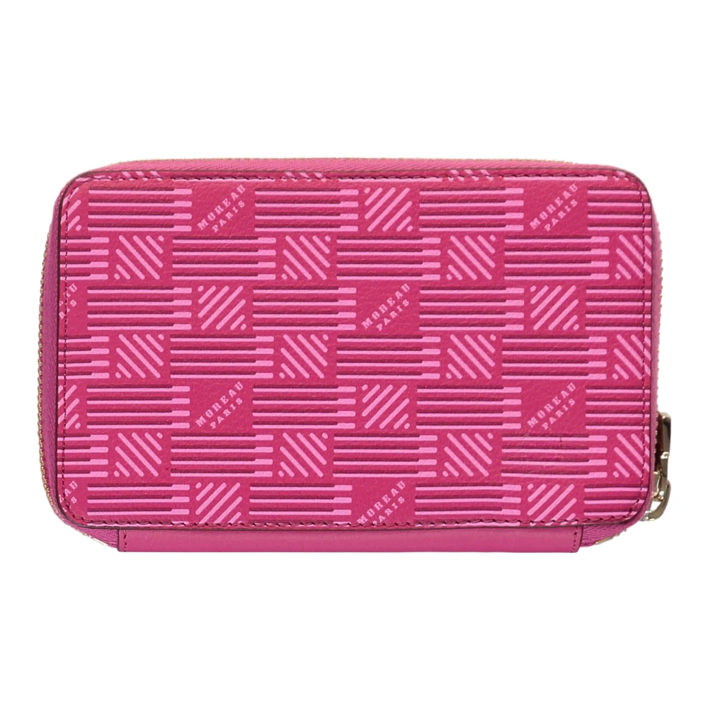Moreau Paris Korrelig Leren Ritsportemonnee Pink Dames