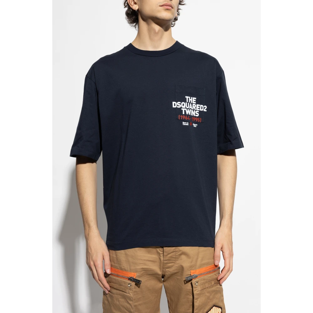 Dsquared2 T-shirt met zak Blue Heren