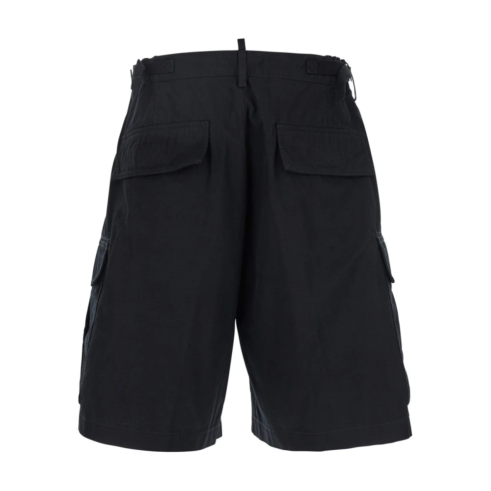 Dsquared2 Zwarte Cargo Shorts in Katoen Man Black Heren
