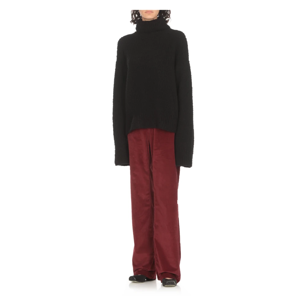 UMA Wang Zwarte Wollen Hoge Hals Trui Black Dames