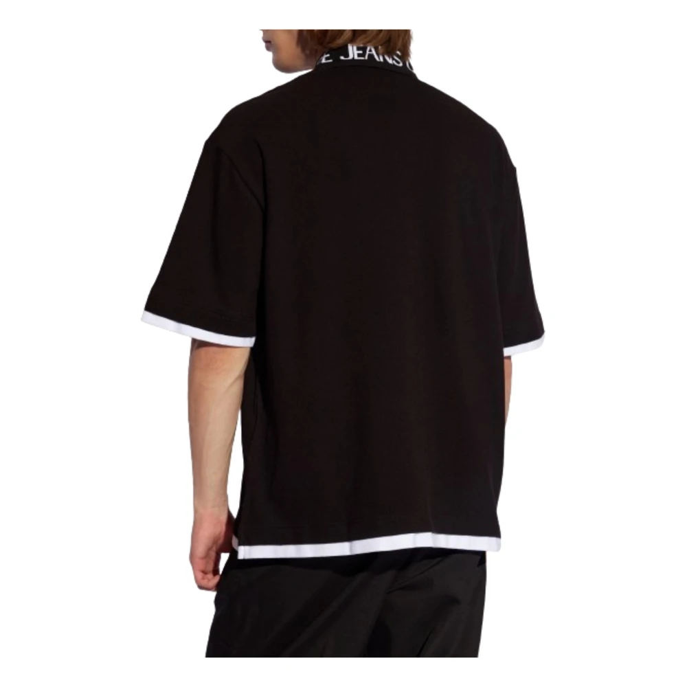 Versace Zwarte Polo Shirt Relaxte Pasvorm Black Heren