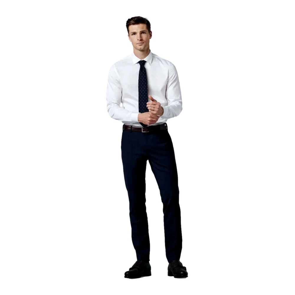 Meyer Oslo Perfect Fit Chino Marine Broek Blue Heren