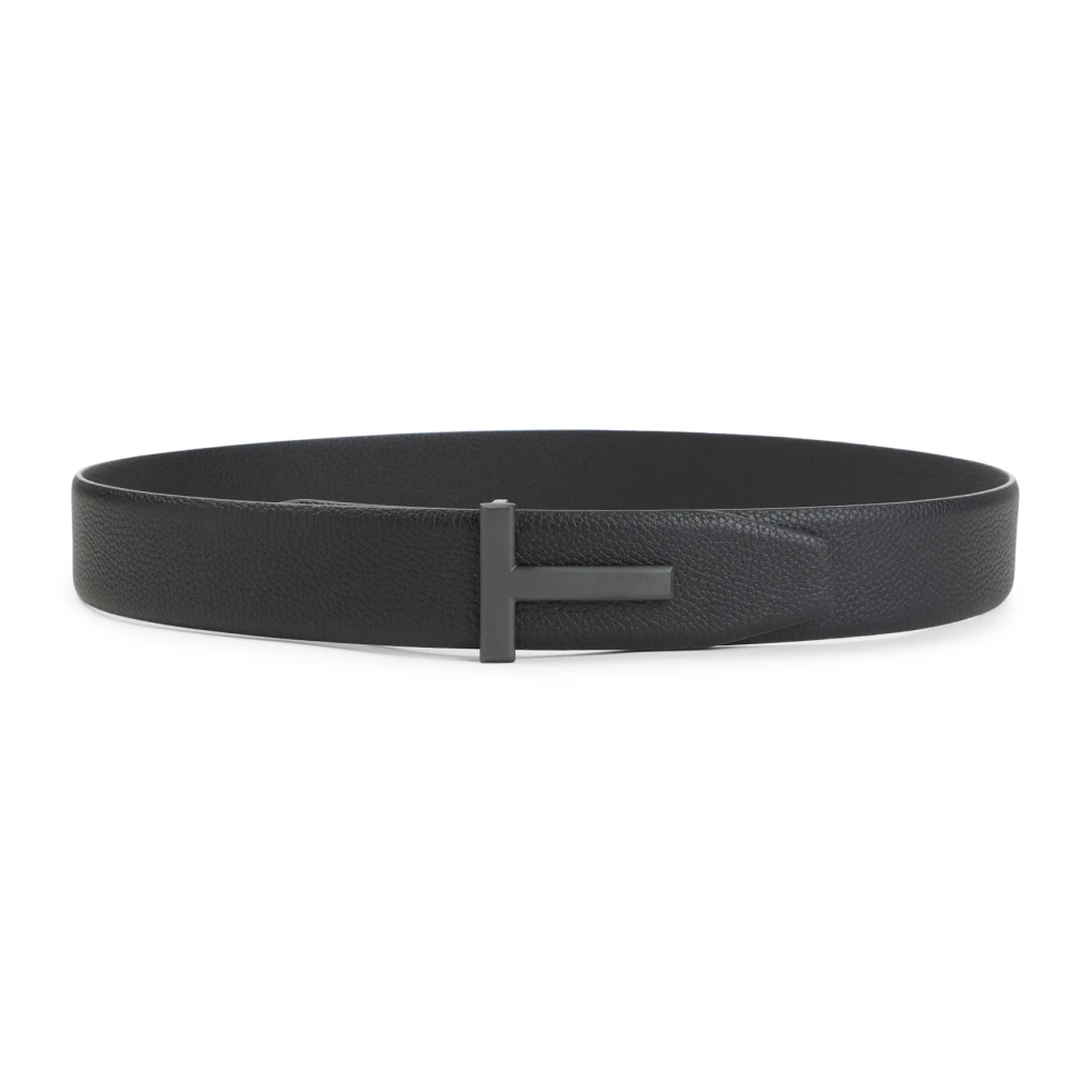 Tom Ford Men's Grain Leather T Icon Belt