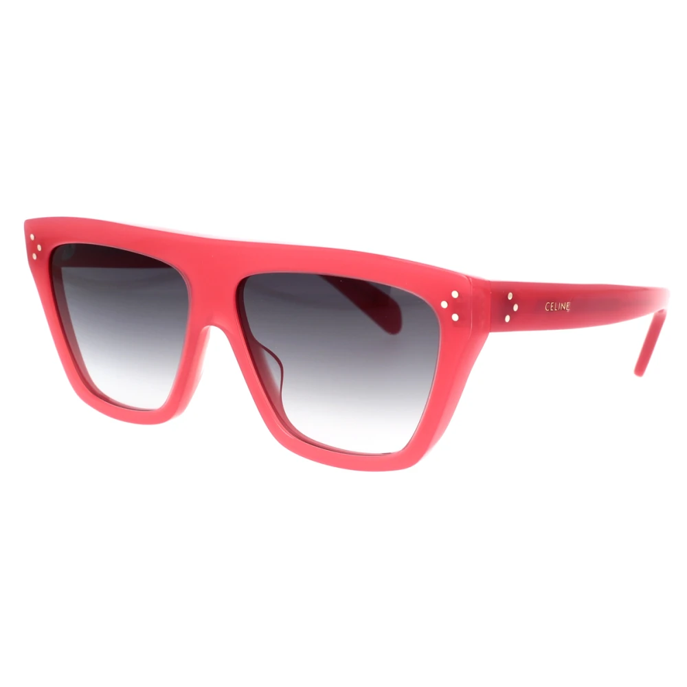 Celine Fyrkantiga solglasögon i hallonrött med gradientgrå linser Red, Dam