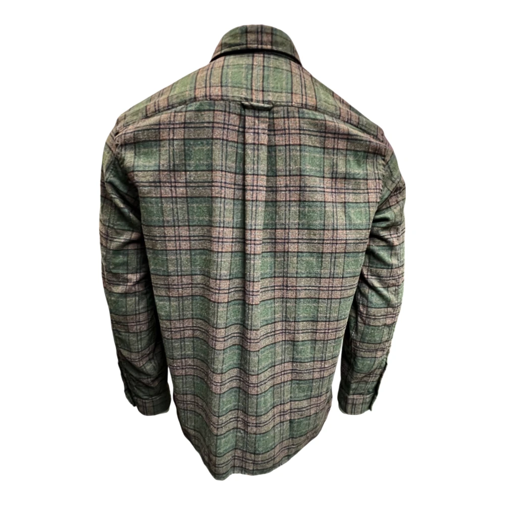 Xacus Flanellen Katoenen Legacy Geruite Shirt Groen Bruin Green Heren