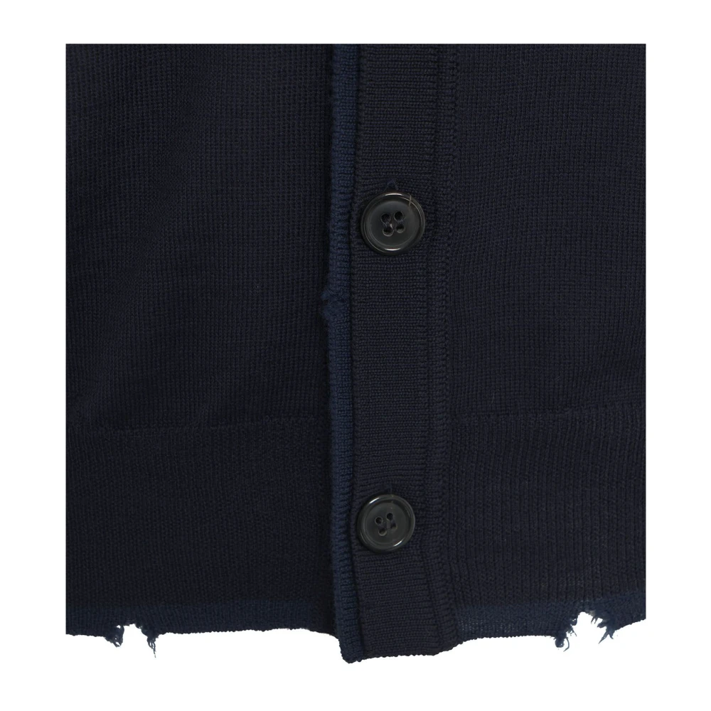 Mauro Grifoni Blauwe Gebreide Trui Aw24 Handwas Blue Heren