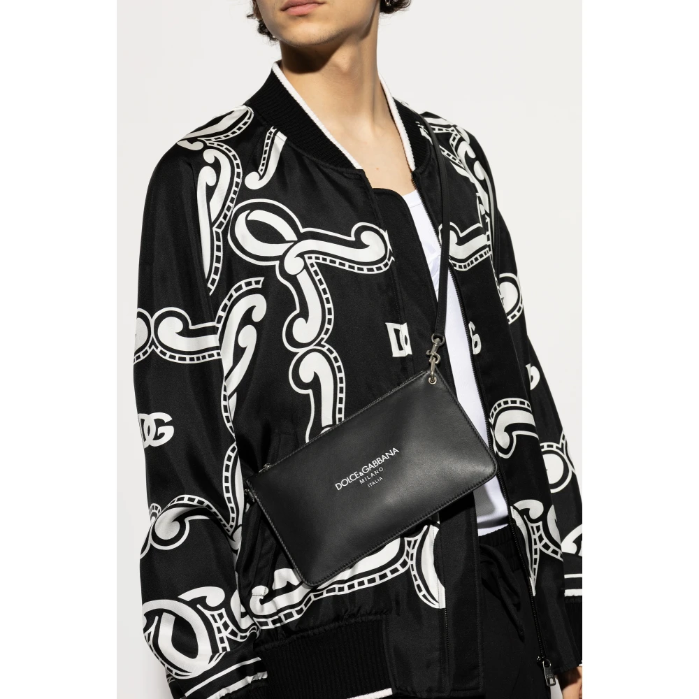 Dolce & Gabbana Leren schoudertas Black Heren