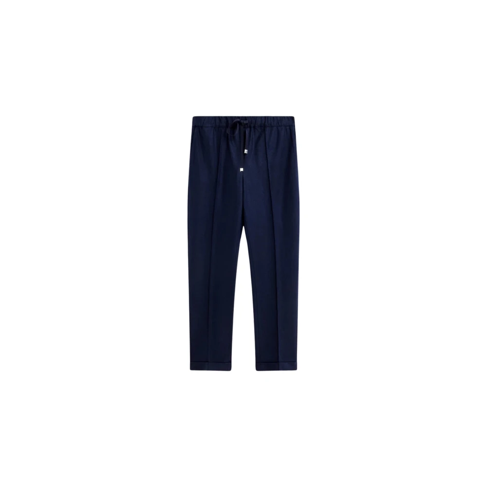 Liviana Conti Lichtgewicht Kasjmier Wollen Broek Blue Dames