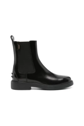 Elastisk-panel läder chelsea boots