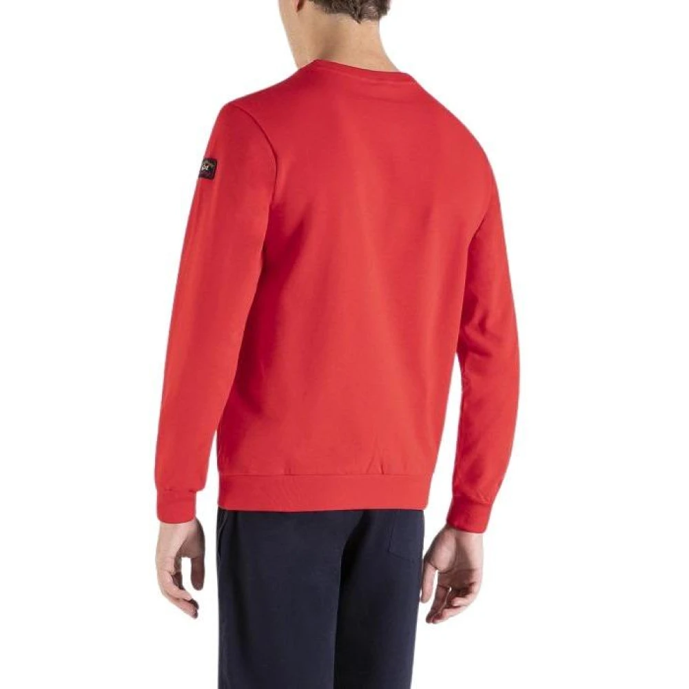 PAUL & SHARK Sweatshirt met badge op de mouw Red Heren