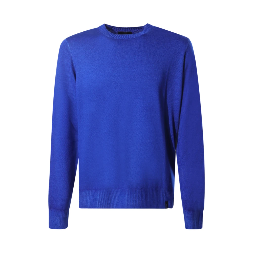Fay Blauwe Crew-Neck Sweater Blue Heren