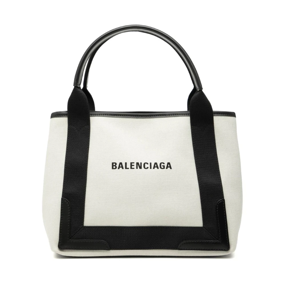 Balenciaga Vintage Women's White Pre-Owned Canvas Tote Bag