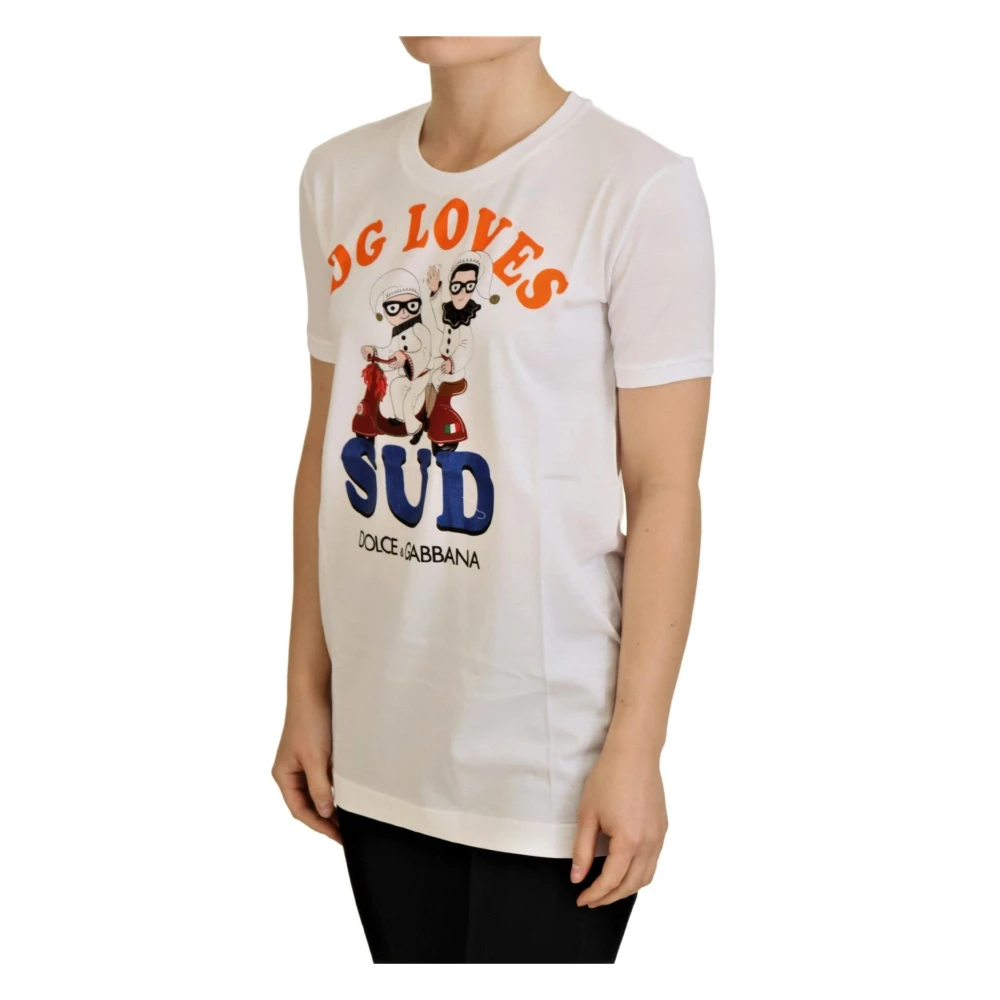 Dolce & Gabbana Kleurrijk Ronde Hals T-shirt White Dames