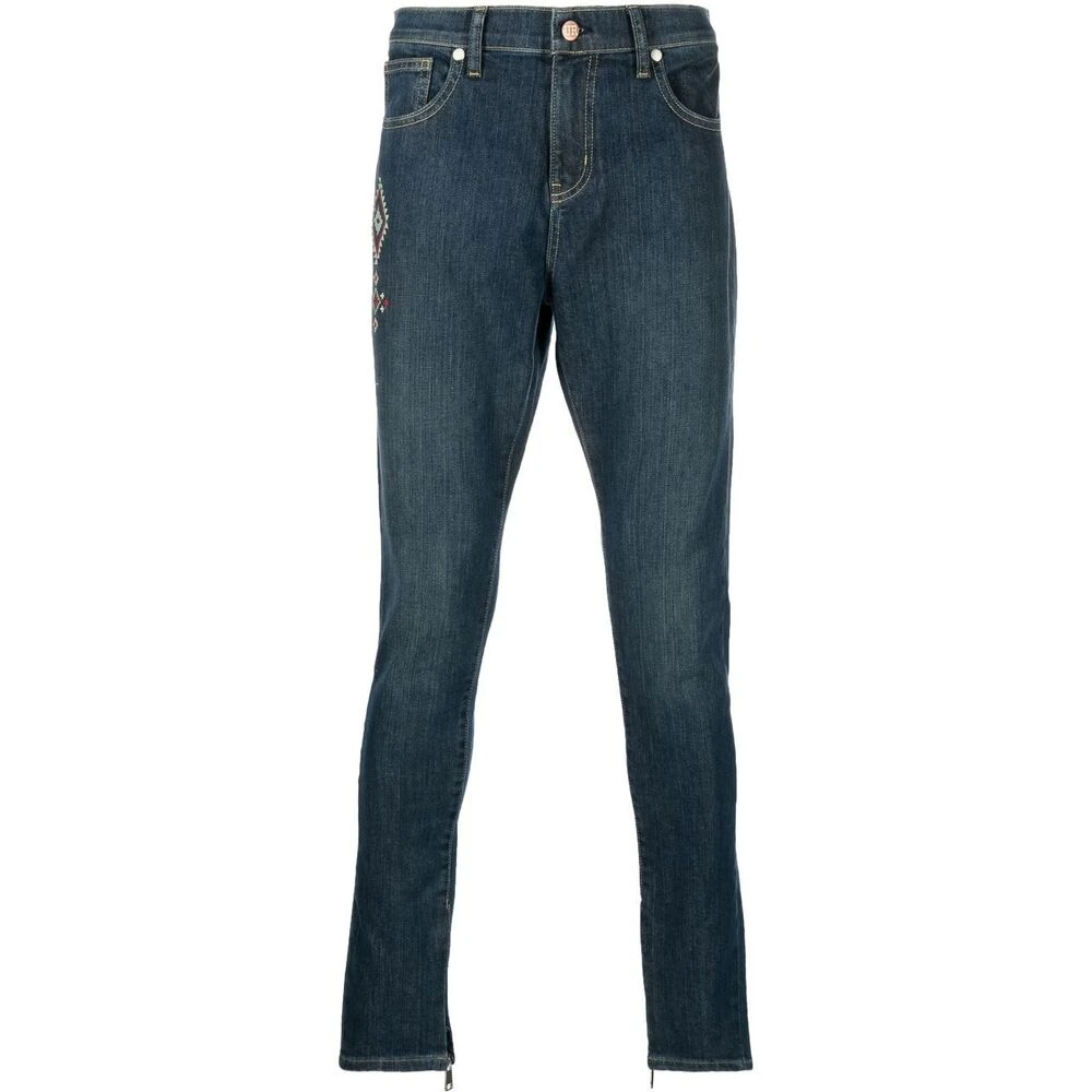 United Rivers Indigo Geborduurde Skinny Jeans Blue Heren