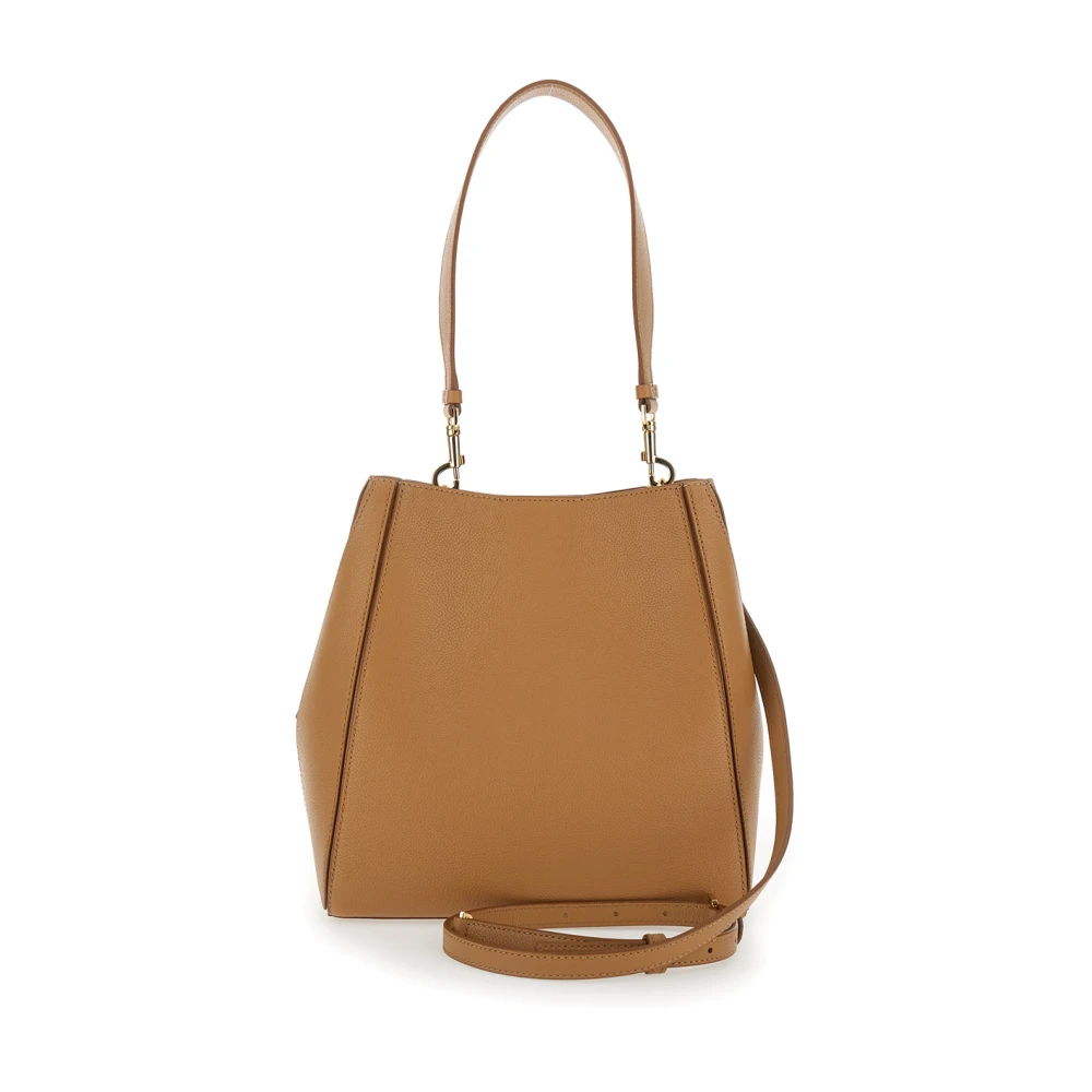 TORY BURCH Beige Bucket Tas met Afneembare Band Beige Dames