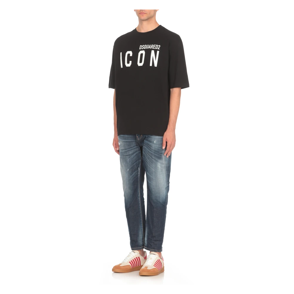 Dsquared2 Zwart T-shirt met logoprint Black Heren