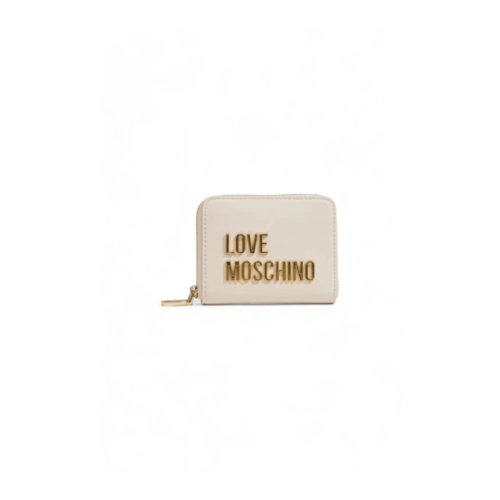 Love Moschino Veilige Sluiting Polyethyleen Damesportemonnee Beige Dames