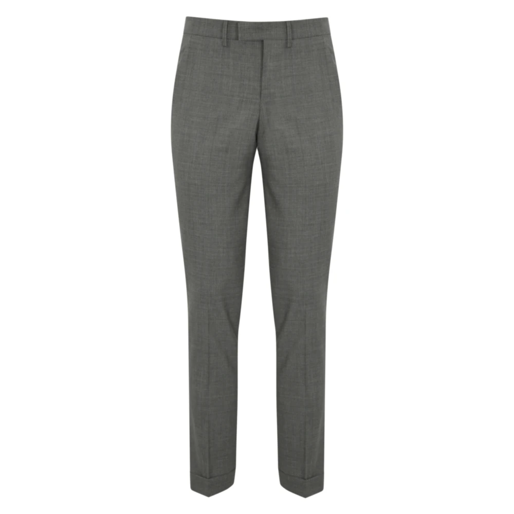 PT Torino Slim Fit Grijze Wollen Broek Gray Heren