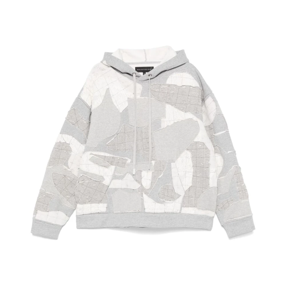 Who Decides War Grijze Patchwork Kant Sweater Gray Heren