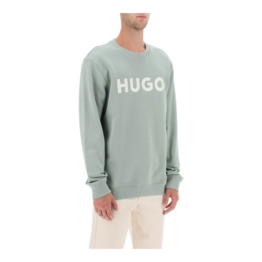 Hugo Boss Logo Sweatshirt met Macro Print Green Heren