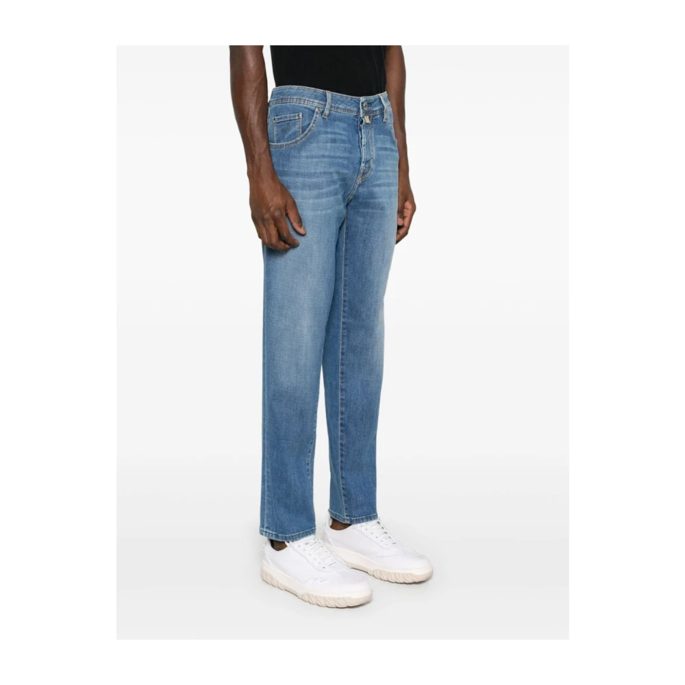 Jacob Cohën Blauwe Slim Fit Jeans met Logoborduursel Blue Heren