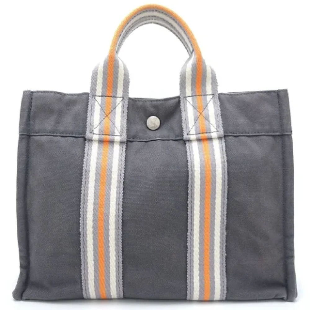 Hermès Vintage Pre-owned Canvas handbags Gray Dames