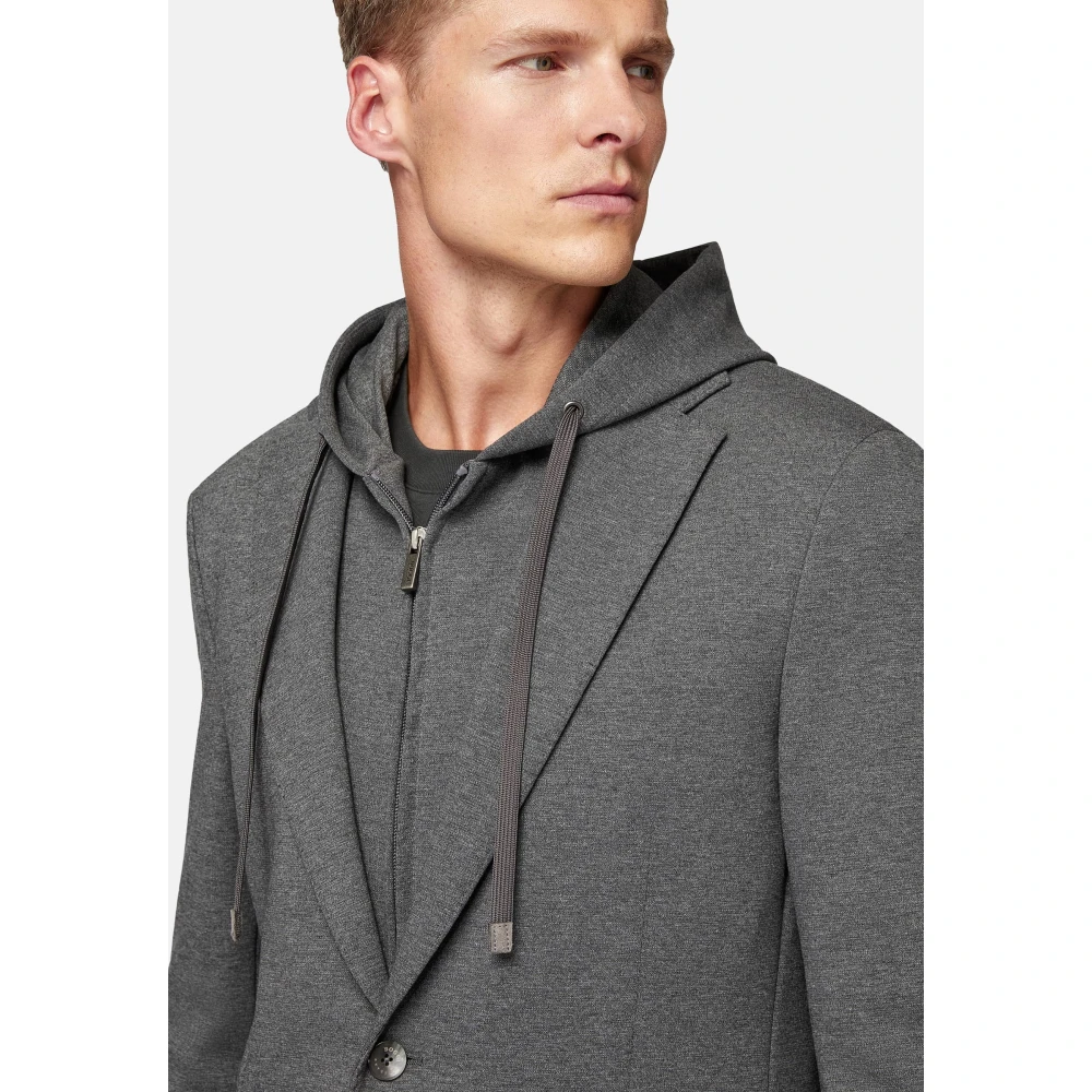 Boggi Milano Jersey Madison Sweatshirt Jacket Gray Heren