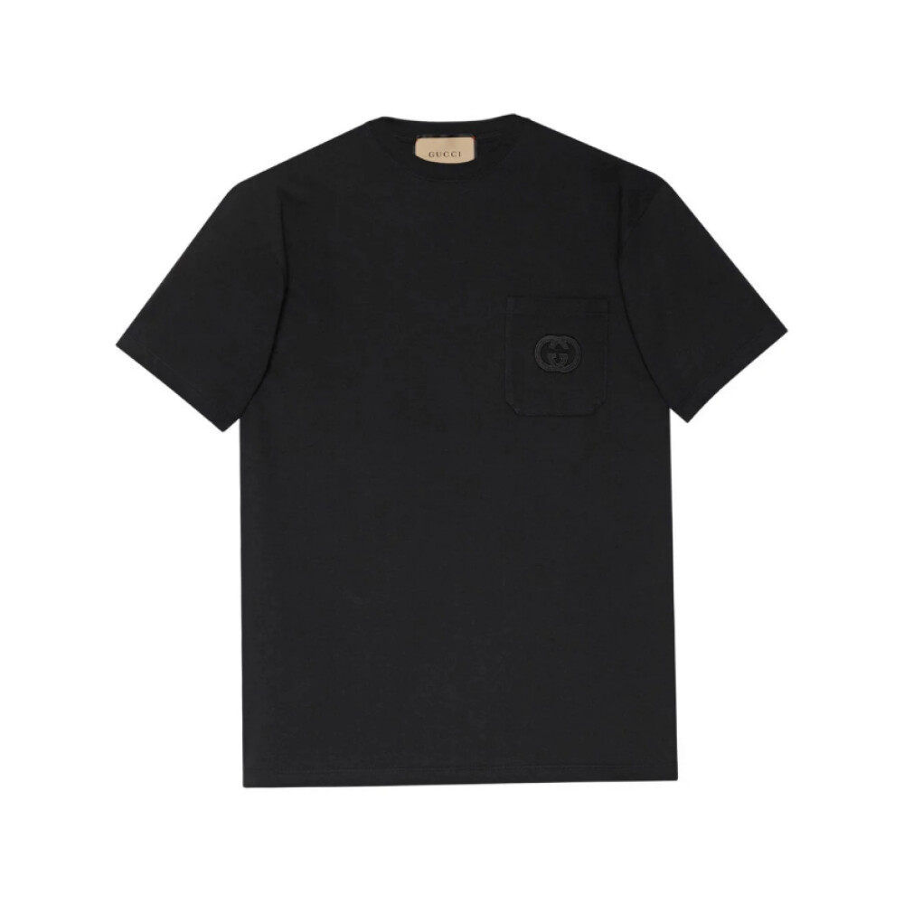 Camiseta negra de algod n Interlocking G Gucci Mujer Miinto