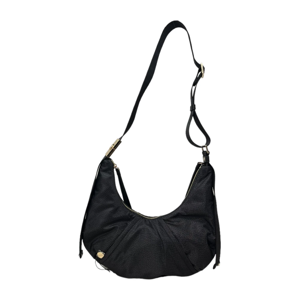 Borbonese Crossbody Hobo Tas Black Dames