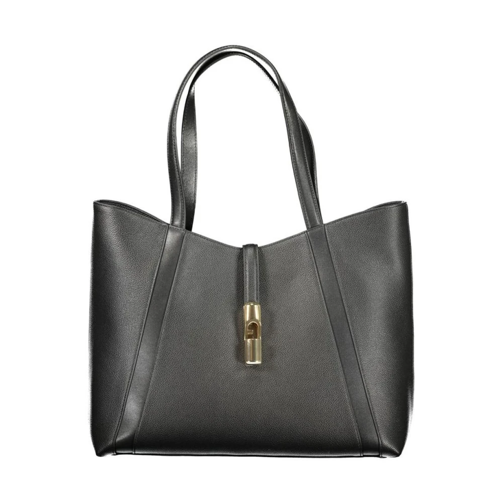 Furla Damen Schwarz Luxus Lederhandtasche