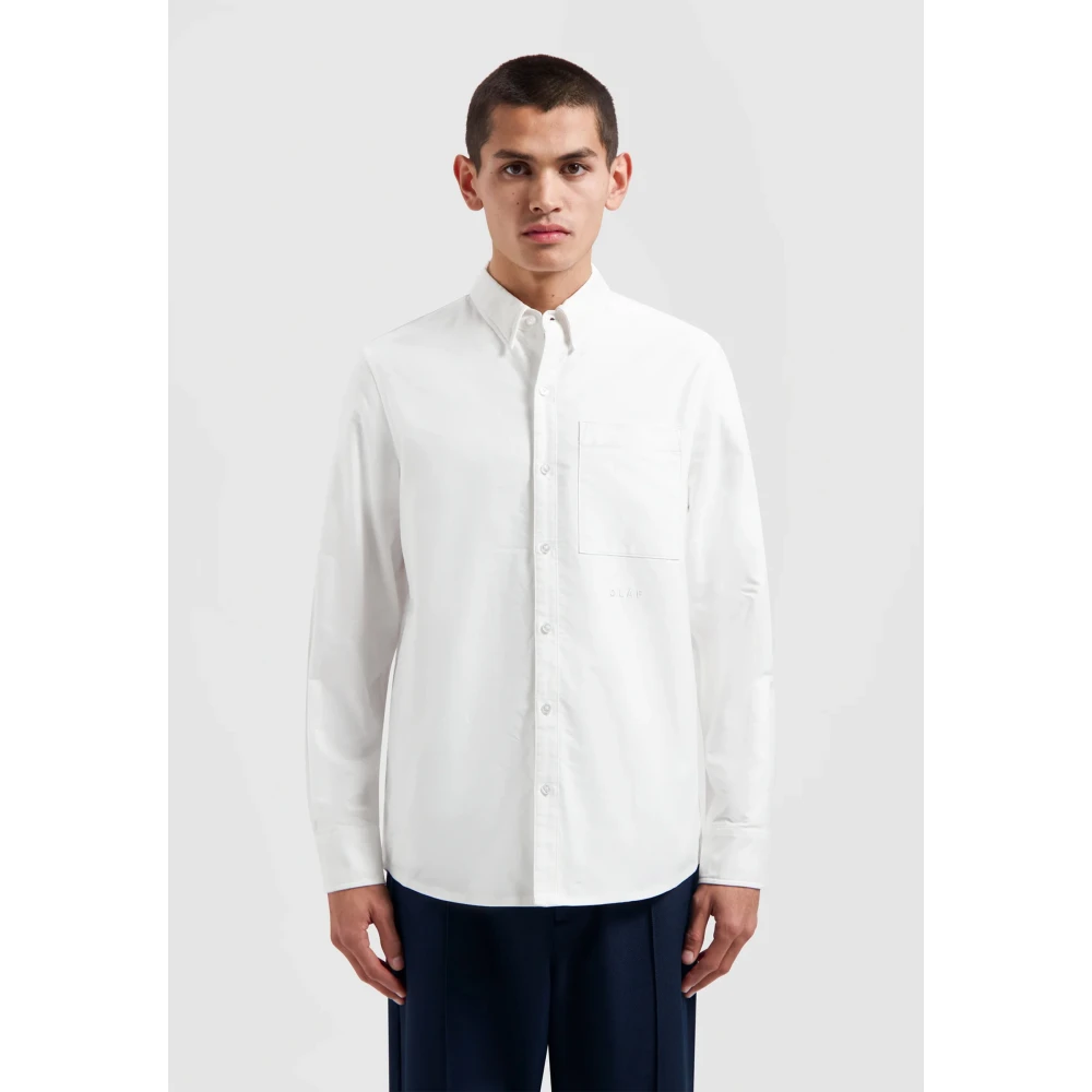 Olaf Hussein Oxford blouses wit White Heren