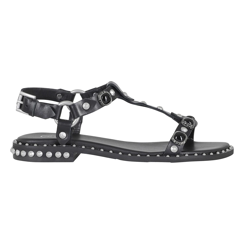 Ash Black Flat Sandals, Female, 4 Uk, Podium Sandal