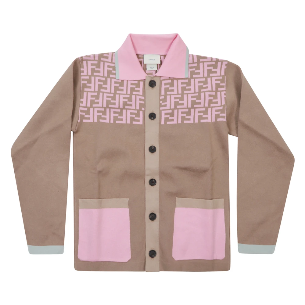 Fendi Boys Brown Kids Cardigans, 12 Y, Cardigan