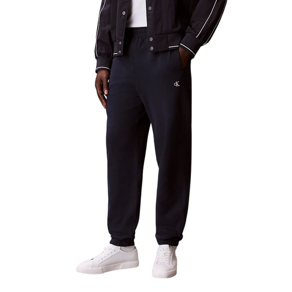 Calvin Klein , Sweatpants, Male, Blue, M, Relaxed Cotton Terry Joggers