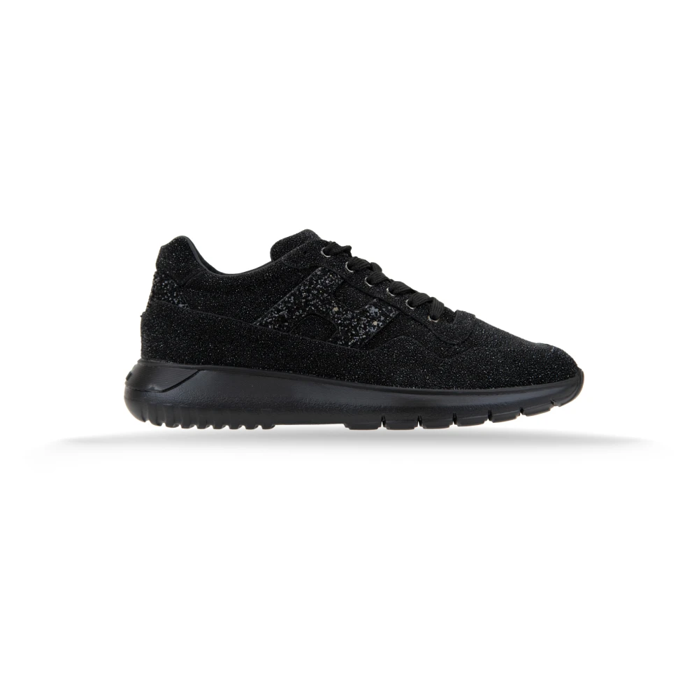 Hogan Glitter Veters Dames Sneakers Dames Schoenen Zwart