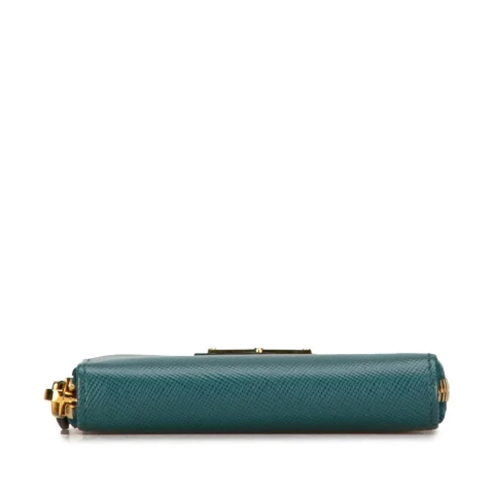 Prada Vintage Pre-owned Leather wallets Green Dames