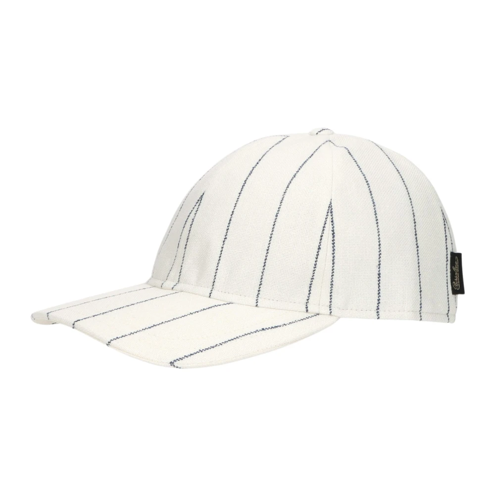 Borsalino Unisex White Versatile Baseball Cap With Flag Detail