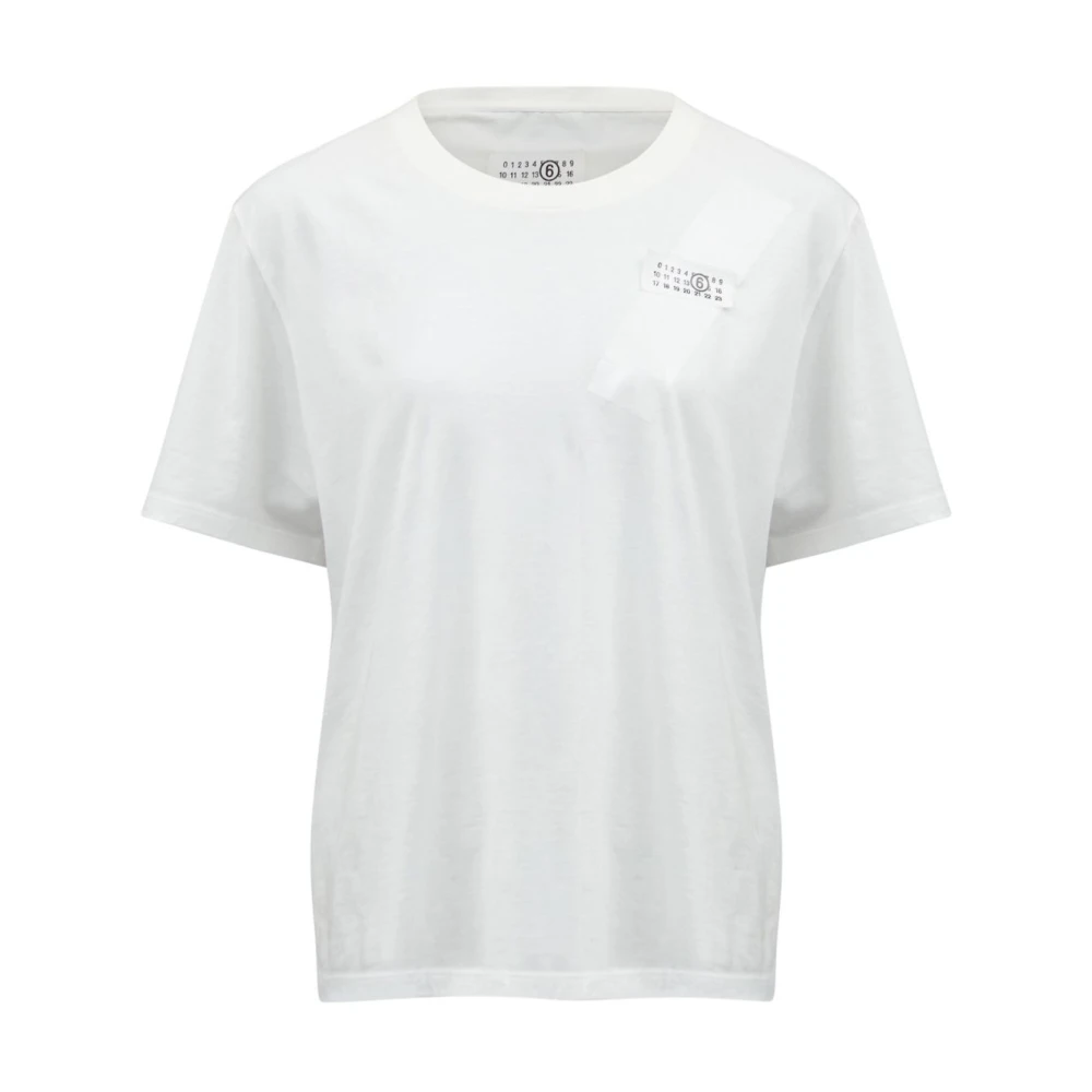 Mm6 Maison Margiela Women's White Numeric Signature T-Shirt