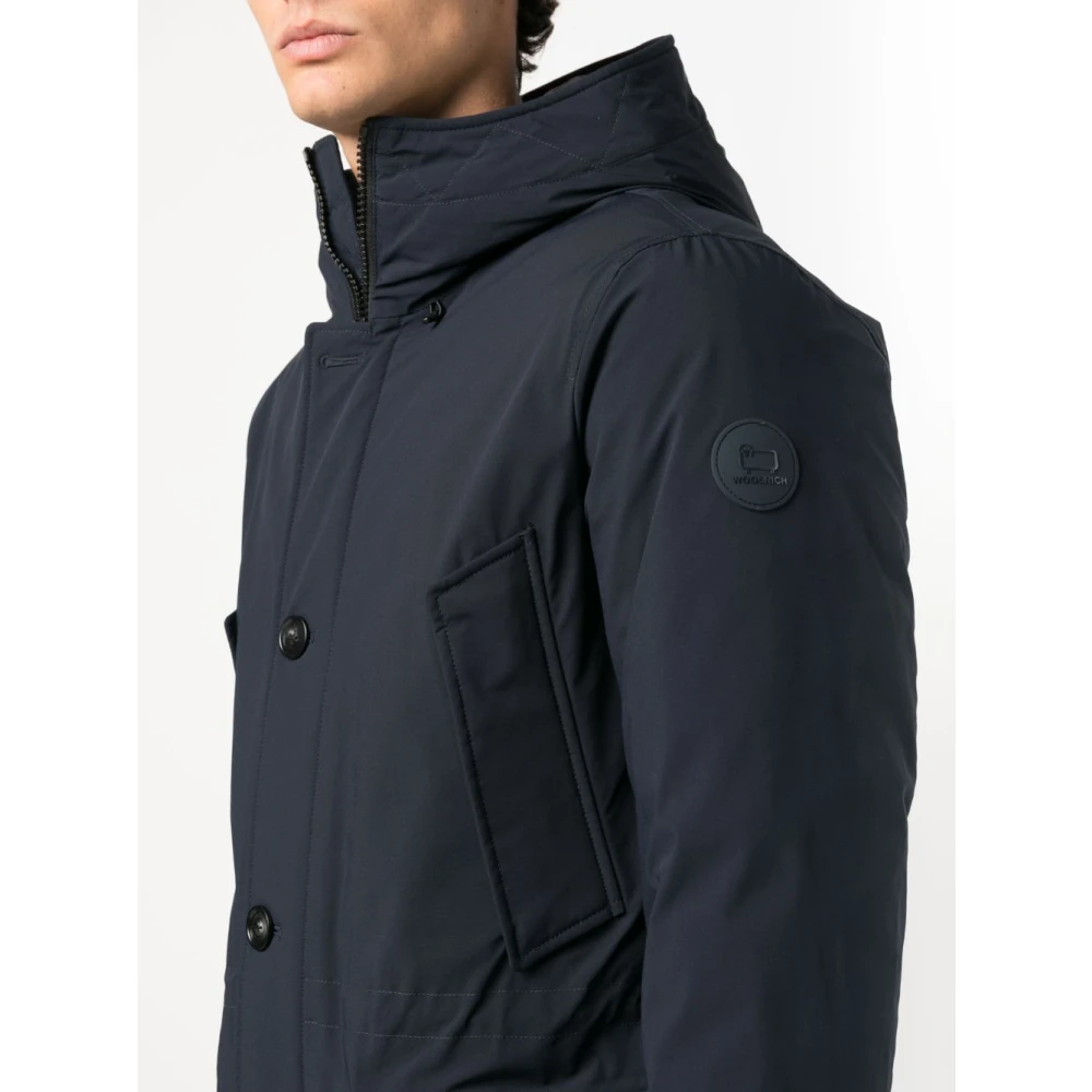 Woolrich Blauwe Arctic Melton Jas Blue Heren