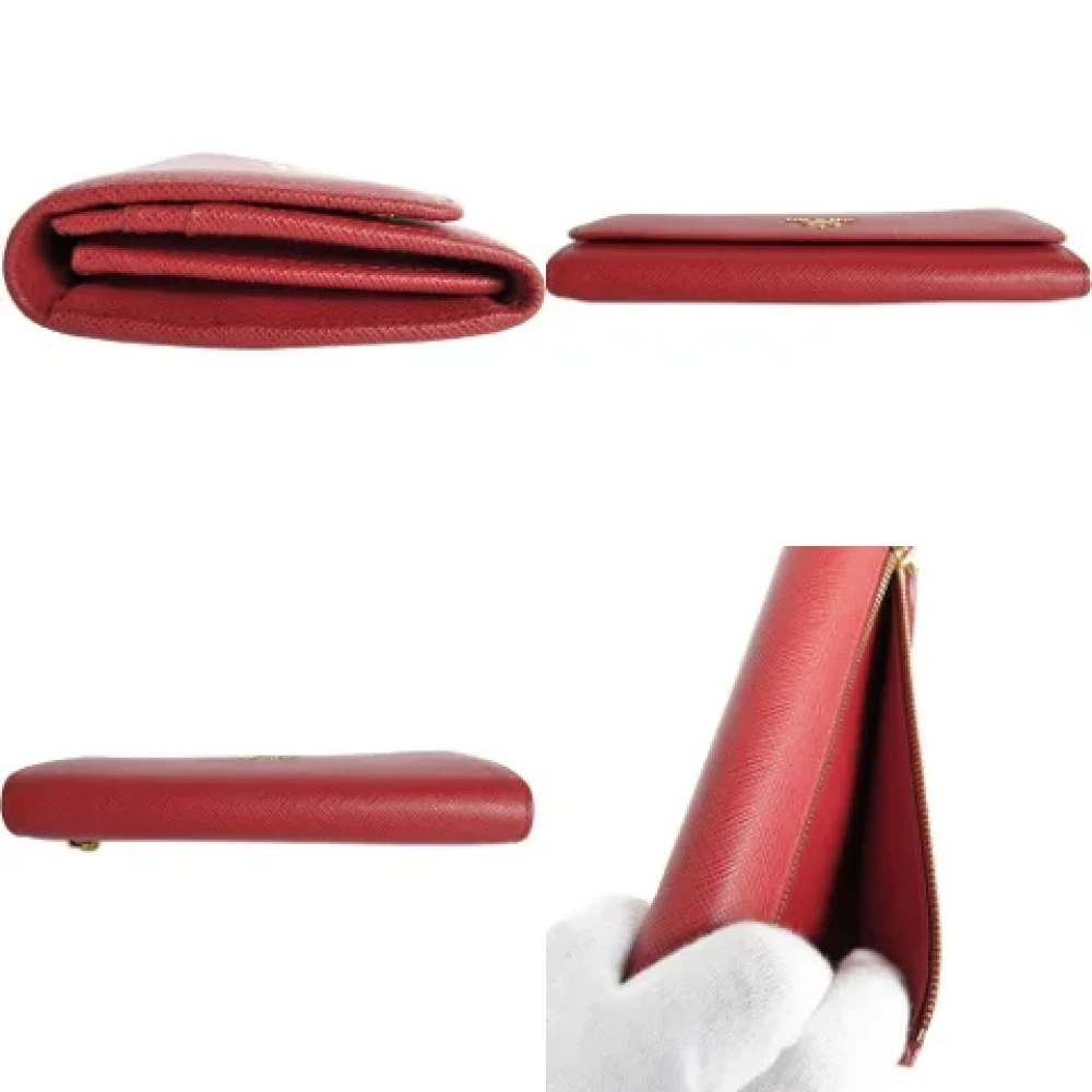 Prada Vintage Pre-owned Leather wallets Red Dames