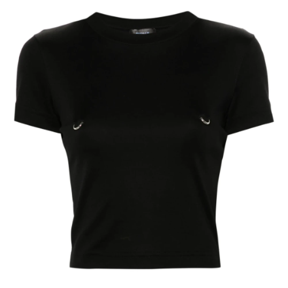 Mugler Zwart T-shirt Klassieke Stijl Black Dames