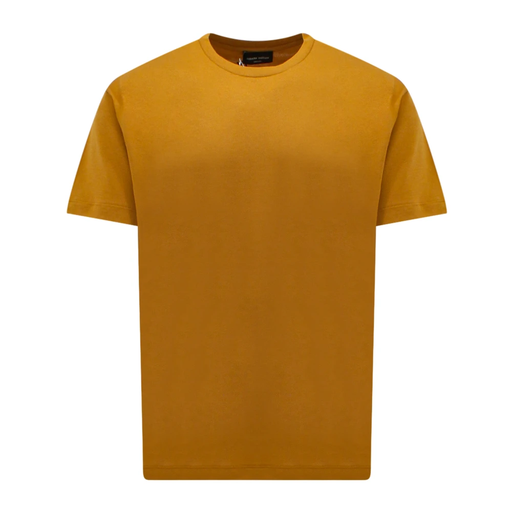 Roberto Collina Basis Katoenen T-Shirt Brown Heren