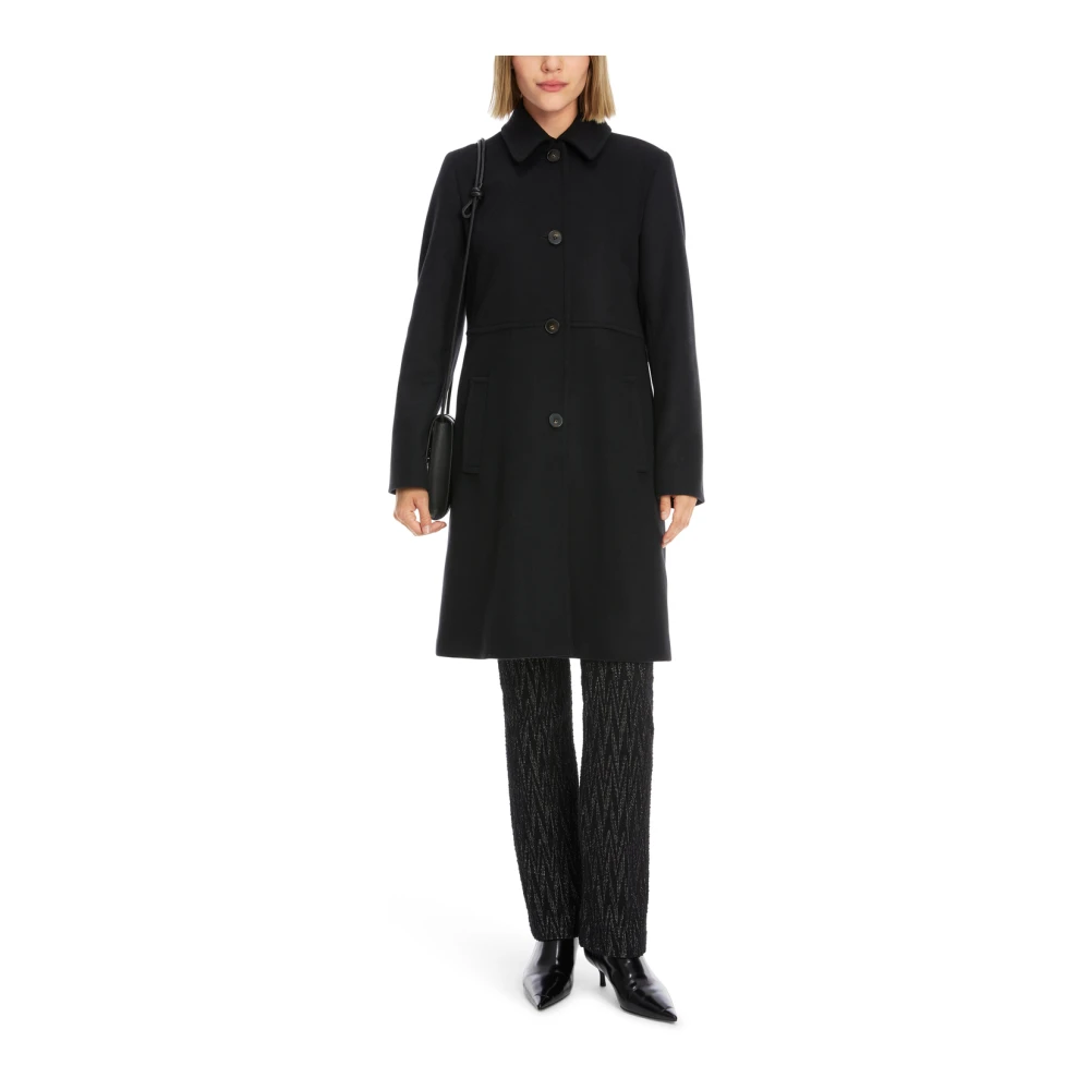 Marc Cain Prinsessenstijl Wol Kasjmier Jas Black Dames