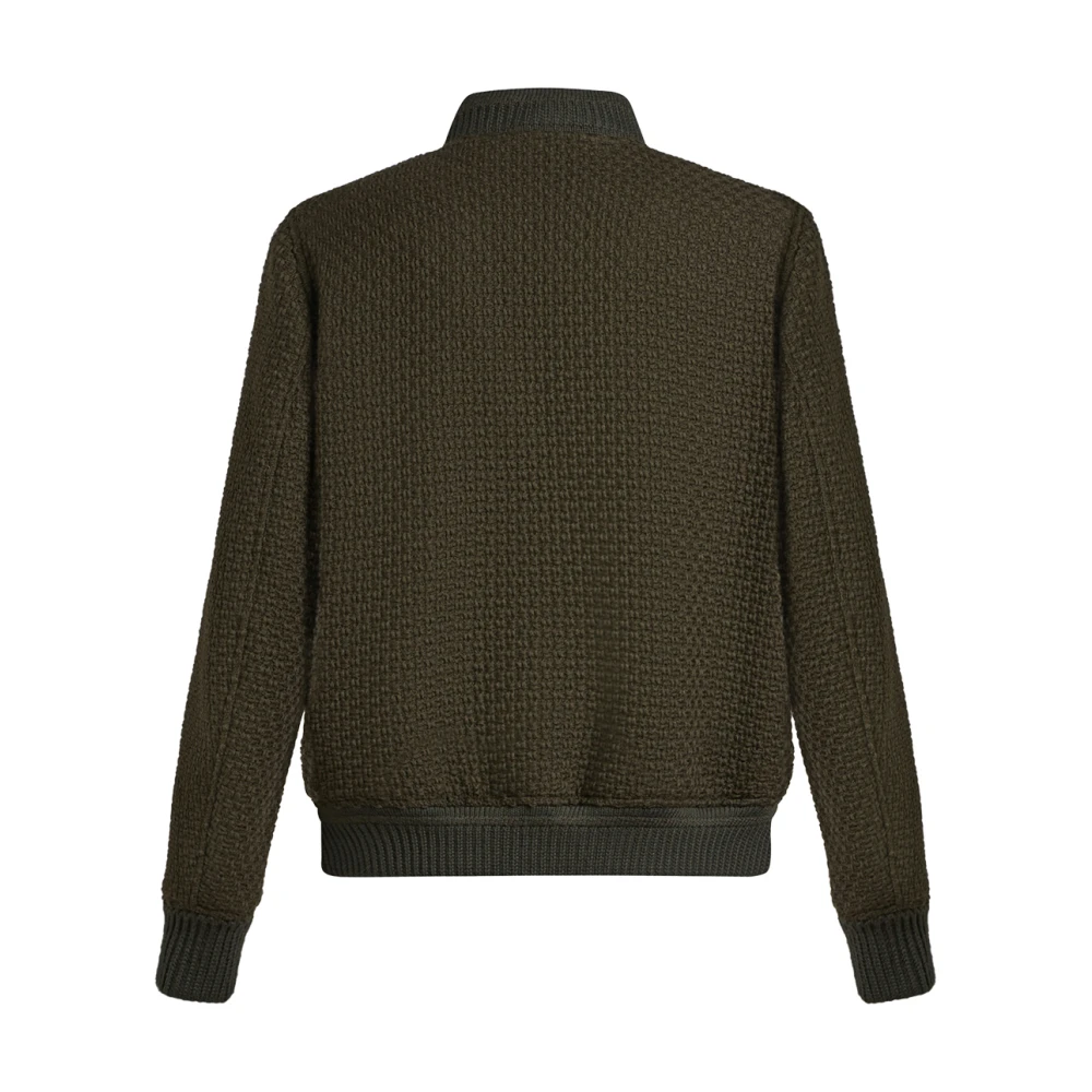 ETRO Grijze wollen bomberjack met Paisley-print Gray Heren