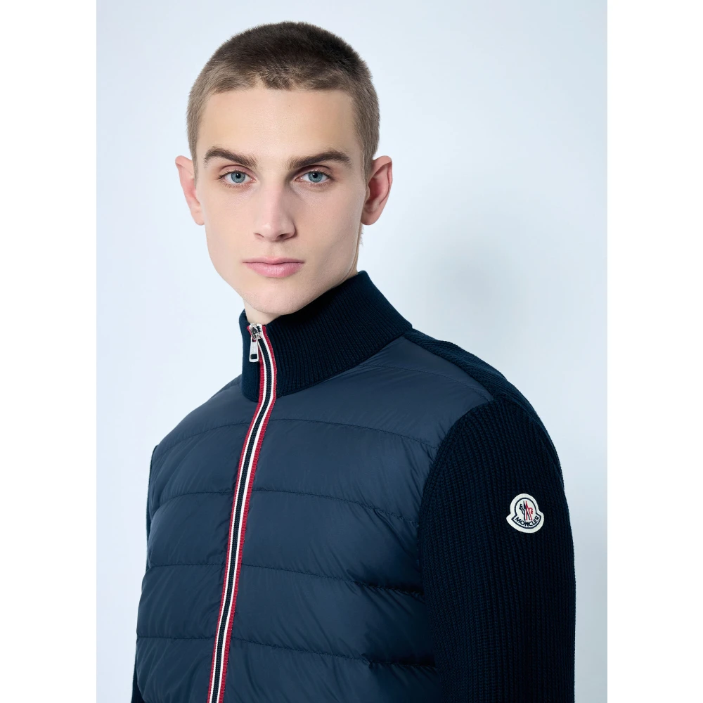 Moncler Gewatteerde Vest met Kleur Strepen Blue Heren