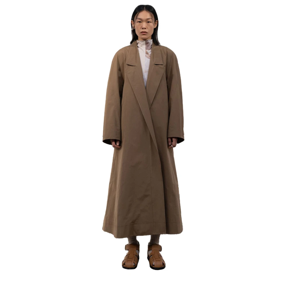 LOW Classic Moderne Ballon Trenchcoat Brown Dames