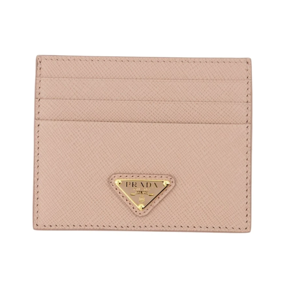 Prada Women's Pink Wallets & Cardholders, One Size, Saffiano Leather Card Holder