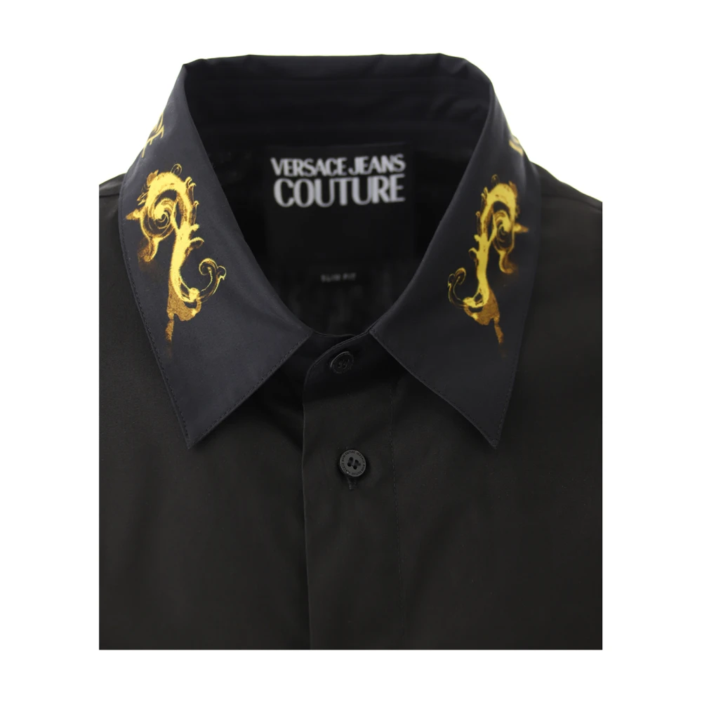 Versace Jeans Couture Barok Kraag Manchet Shirt Black Heren